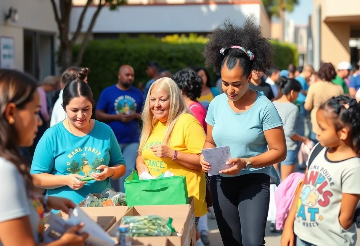 Community members in San Diego participating in nonprofit activities supported by Airbnb.