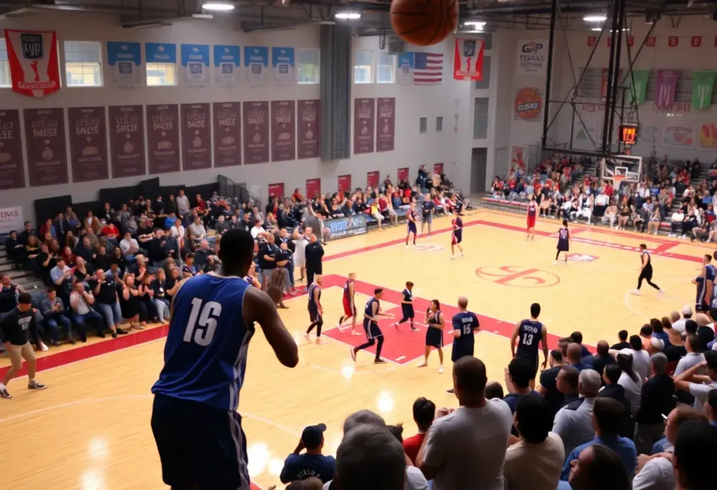 Players from San Diego teams competing in a basketball game