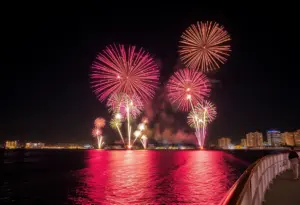 Fireworks display over San Diego Bay for the Big Bay Boom celebration