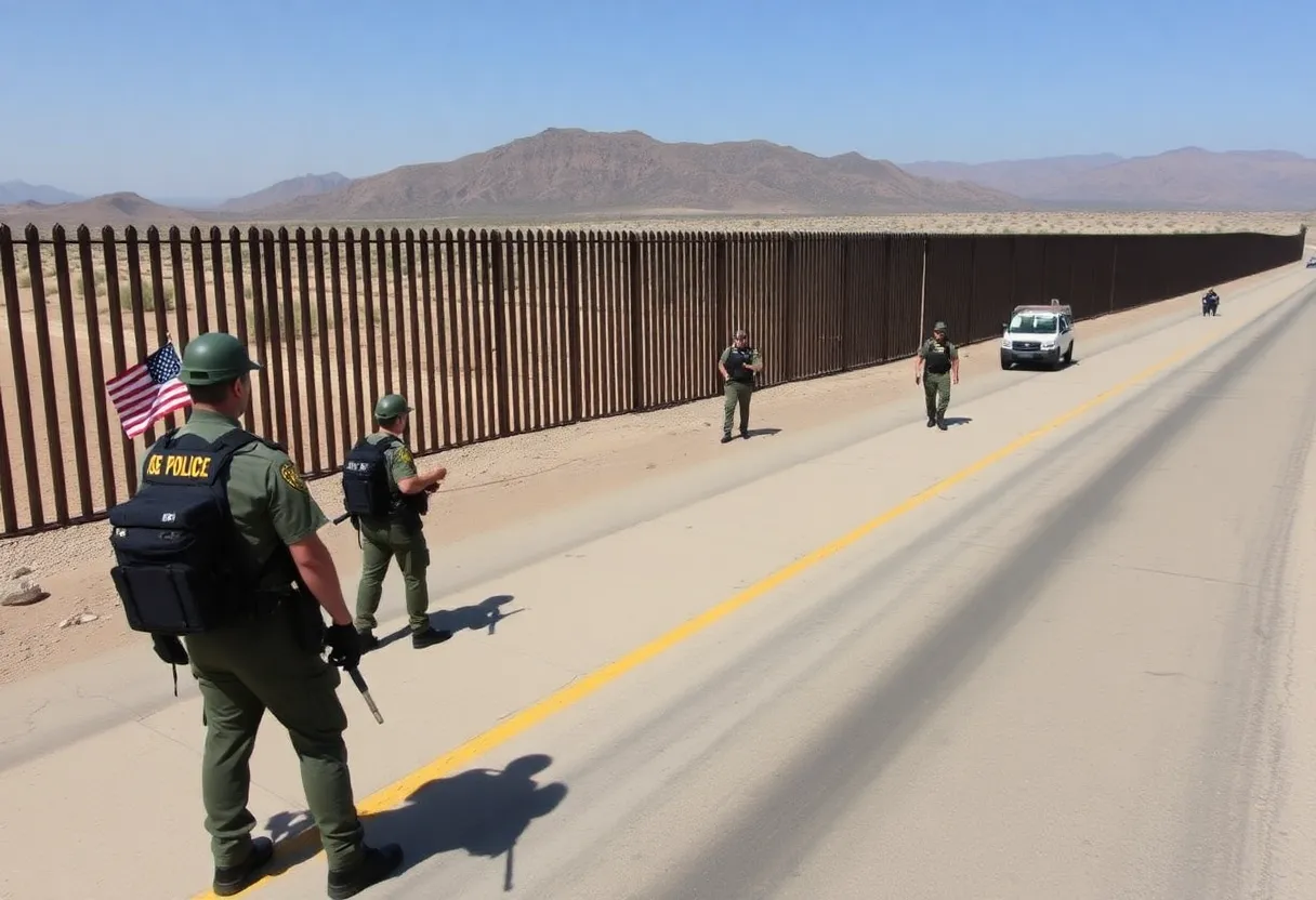 U.S.-Mexico border security operations with Border Patrol agents
