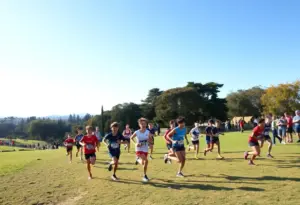 High school runners competing in the Brooks XC Championships at Balboa Park