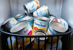 Parents disposing of ByHeart baby formula safely