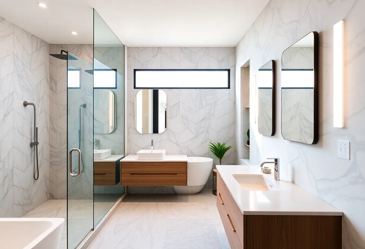 Modern bathroom renovation by Cali Bath and Kitchen