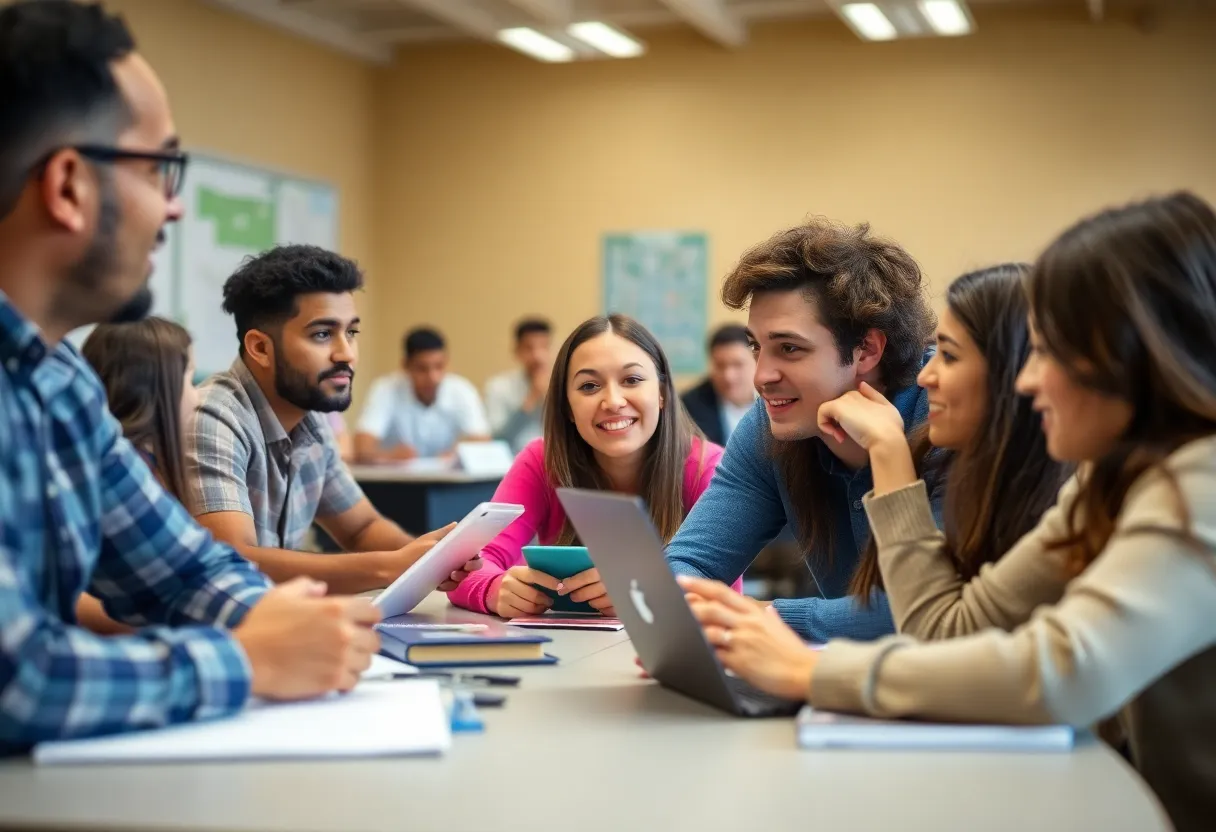 Students engaged in learning at a California community college