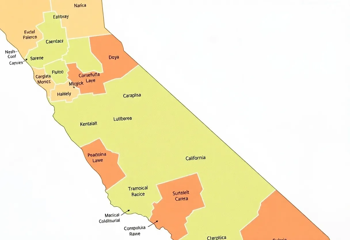 Map showing California's congressional districts post-redistricting