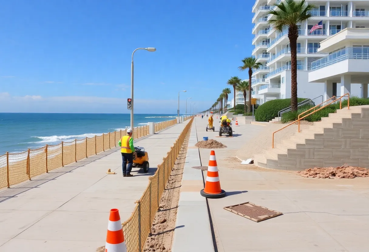 Construction of Carlsbad seawall promenade improvements
