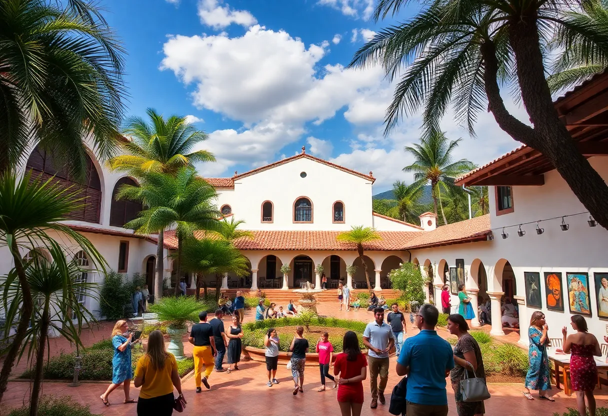 Beautiful view of Casa Romantica, featuring gardens and cultural activities.