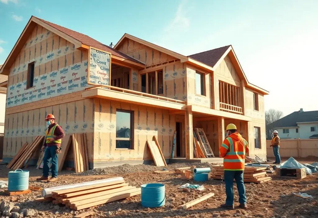 Construction site demonstrating challenges in the housing market