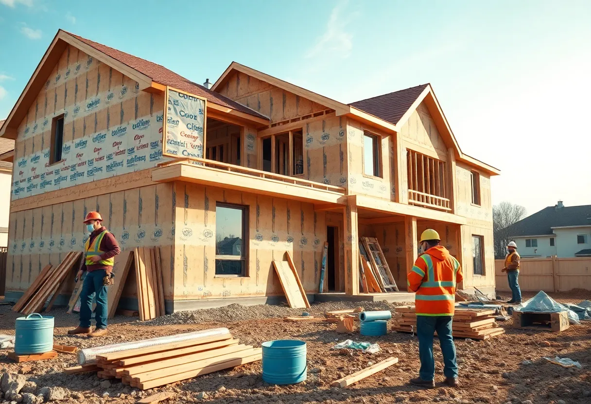 Construction site demonstrating challenges in the housing market