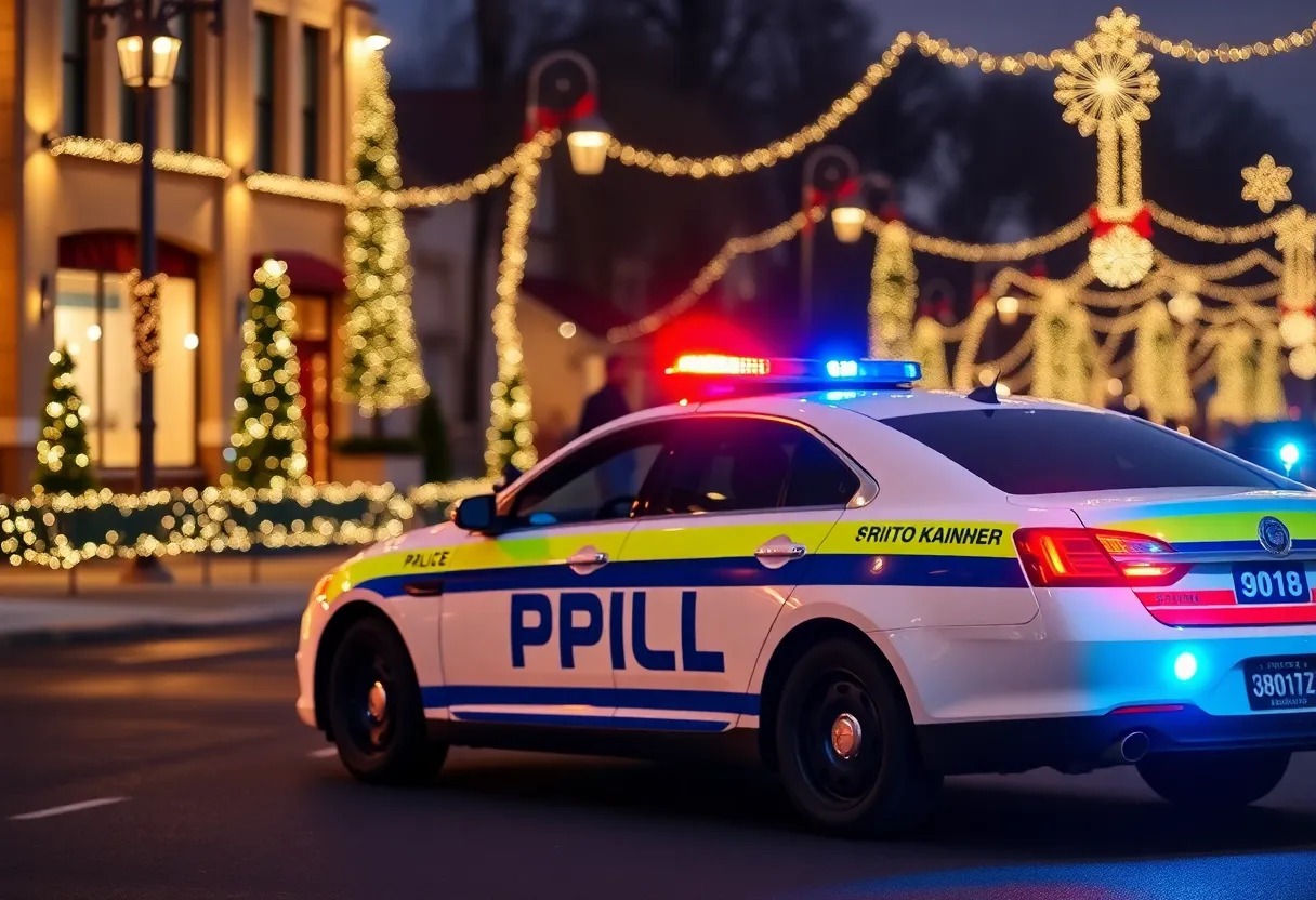 Police car during holiday enforcement in San Diego