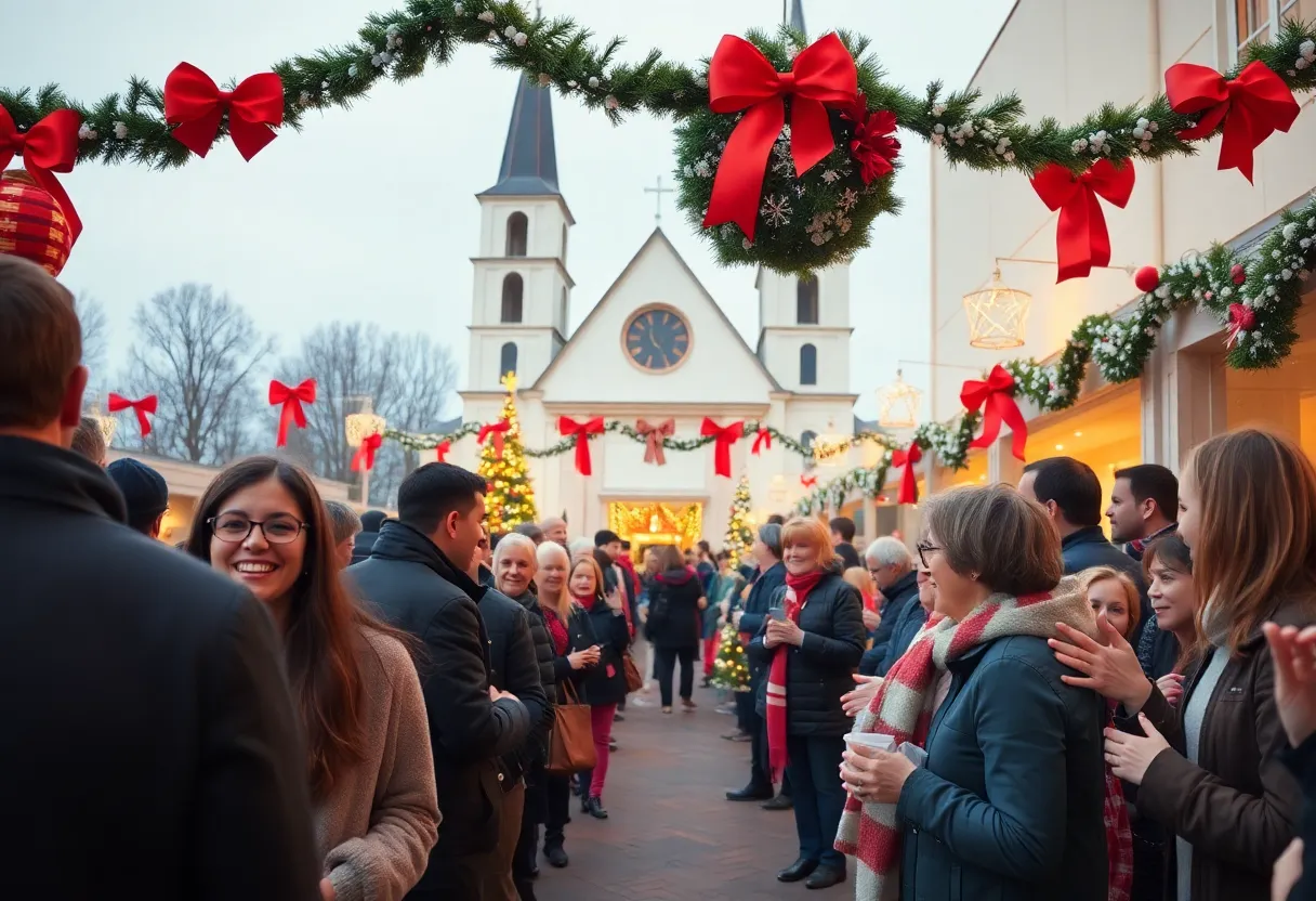 Community members celebrating Christmas Day in San Diego