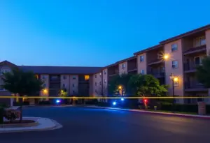Police investigating a double homicide scene at an apartment complex in Chula Vista