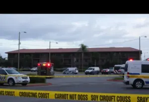 Police presence at an apartment complex in Chula Vista, California, following a tragic incident.