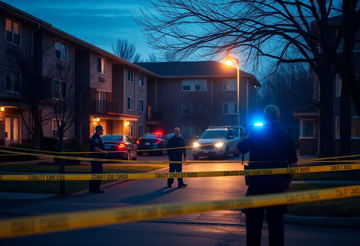 Police investigating a crime scene at an apartment complex in Chula Vista