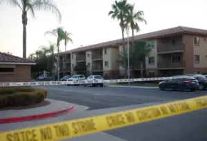Police investigating a crime scene at an apartment complex in Chula Vista.
