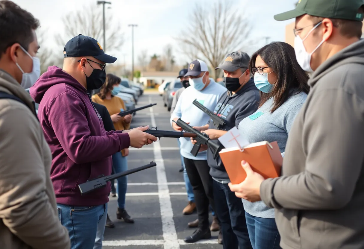 Community members participating in a gun safety event in Chula Vista.