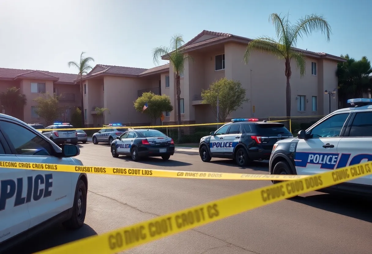 Police cordon at an apartment complex in Chula Vista