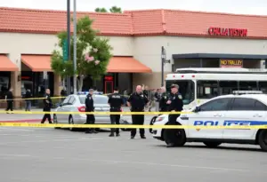 Police and emergency responders at a Chula Vista stabbing scene