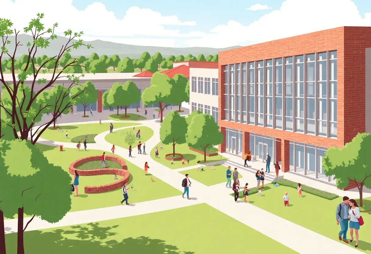 Conceptual image of Chula Vista's new university campus with library