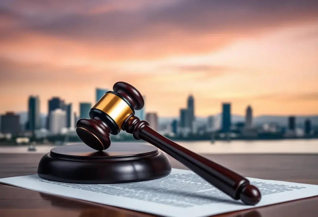 Legal gavel and documents signifying a class action lawsuit in San Diego.