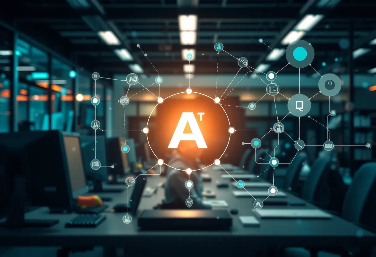 Abstract image symbolizing AI technology and productivity integration