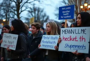 Community members advocating for mental health awareness