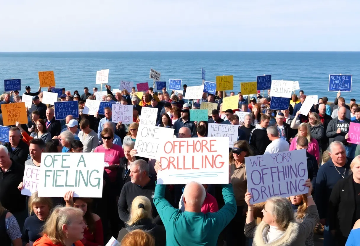 Residents rallying against offshore drilling on California coastline