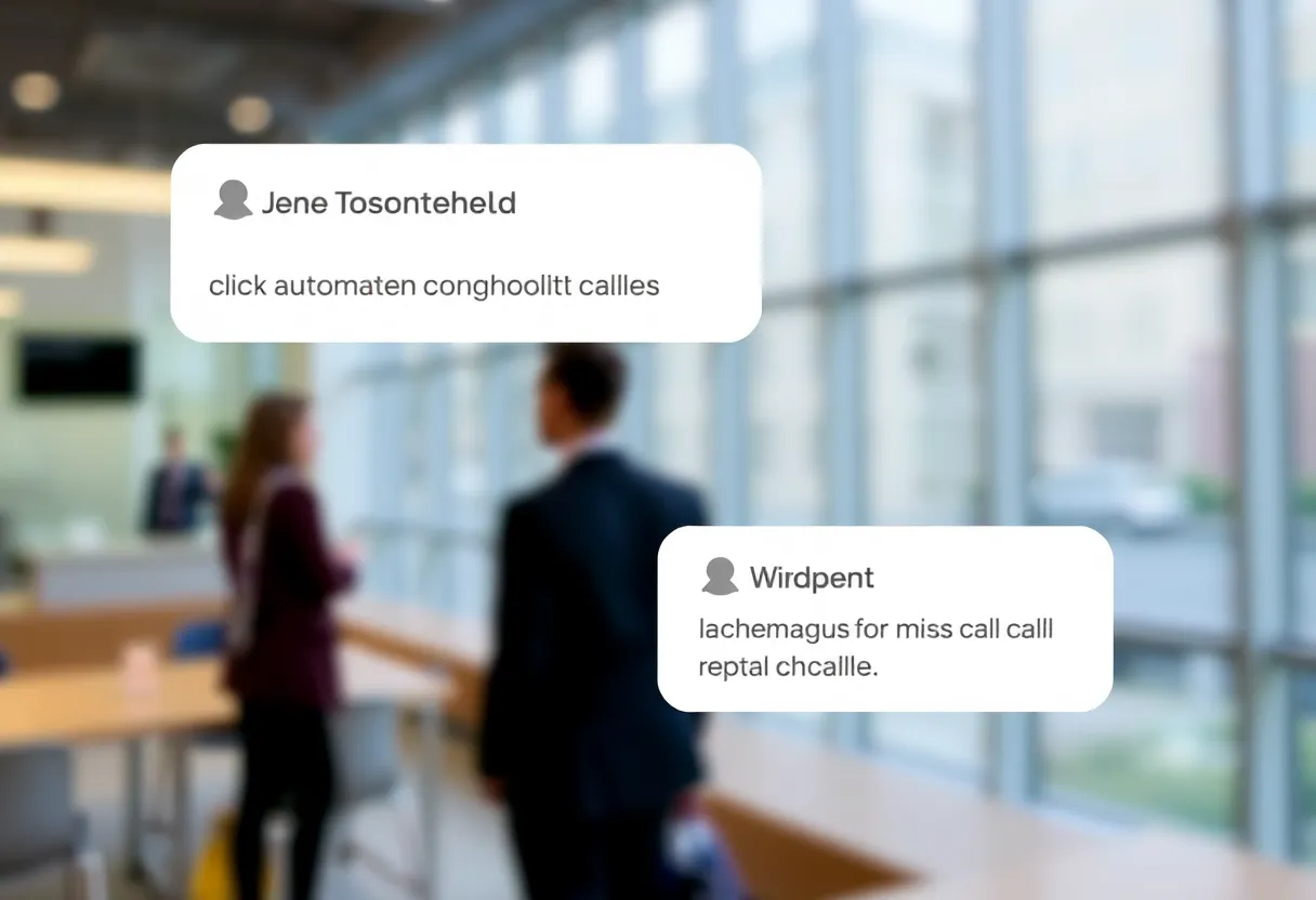 Graphical representation of automated text responses for missed calls