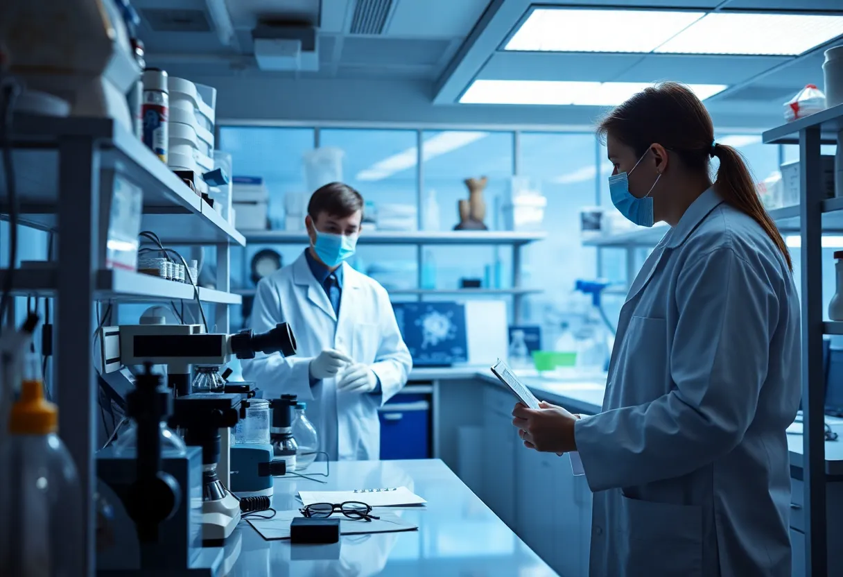 Scientists conducting research on CAR T-Cell Therapy in a laboratory.