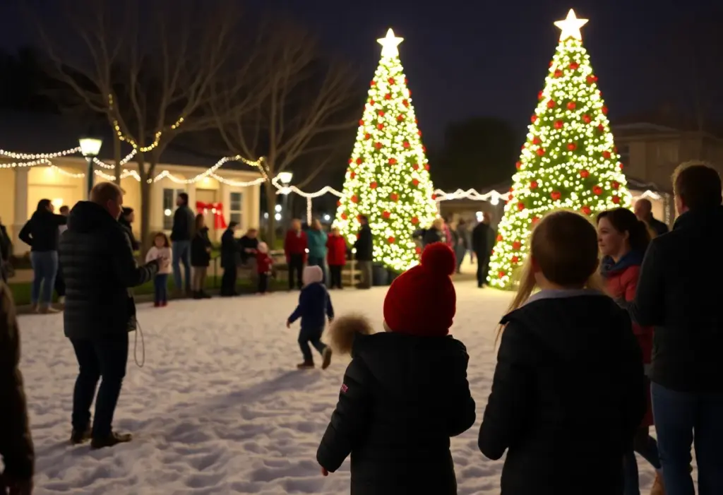 Families enjoying holiday festivities at North Pole by the Sea in Del Mar