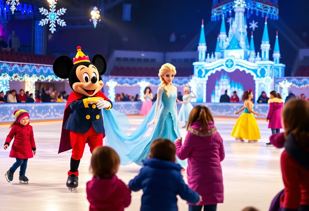 Disney On Ice show with colorful characters on the ice.