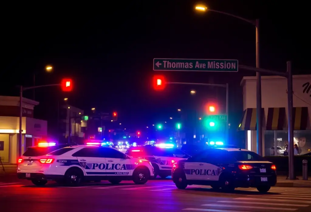 Police vehicles at the scene of a DUI collision in Pacific Beach, San Diego.