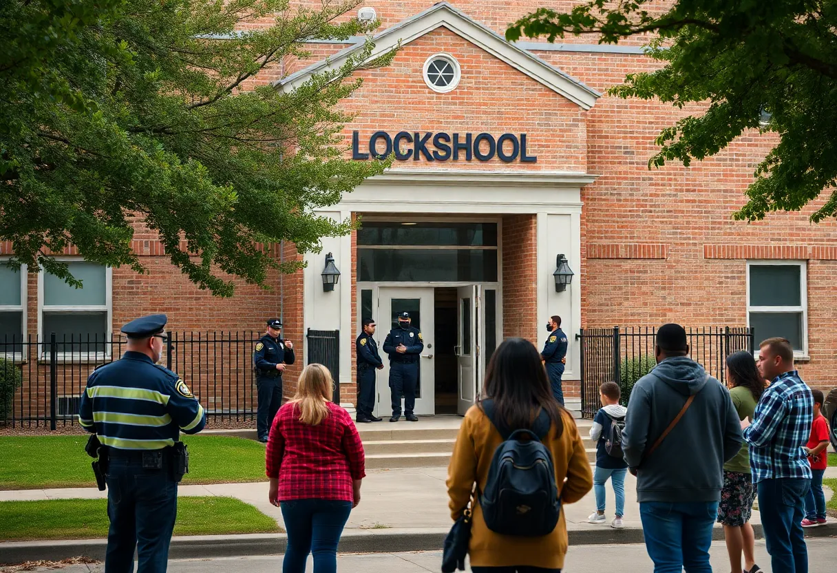 Police outside El Capitan High School during lockdown