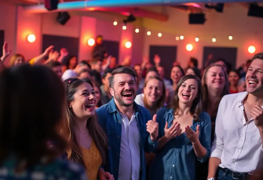 Audience enjoying an improv comedy show
