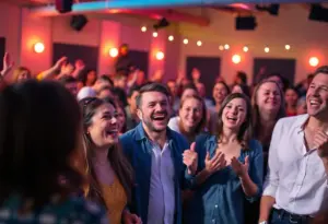 Audience enjoying an improv comedy show