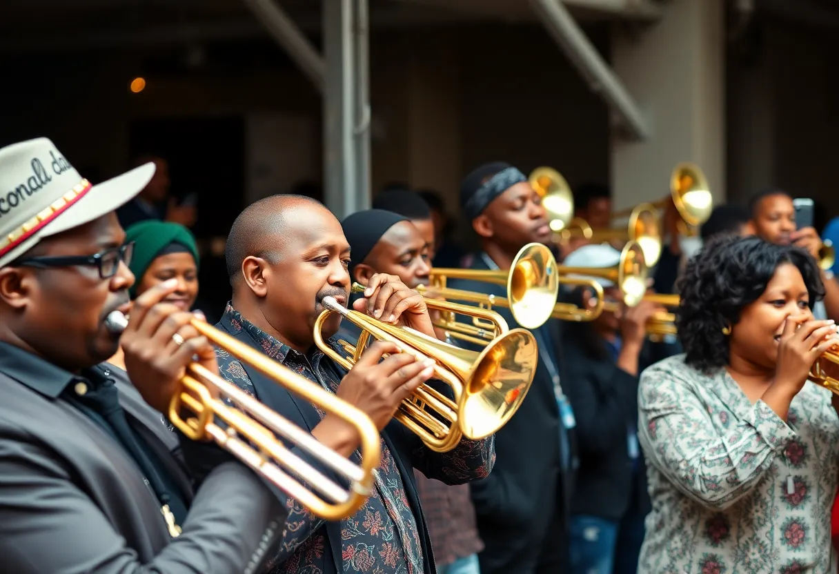 Euphoria Brass Band performing at a community event