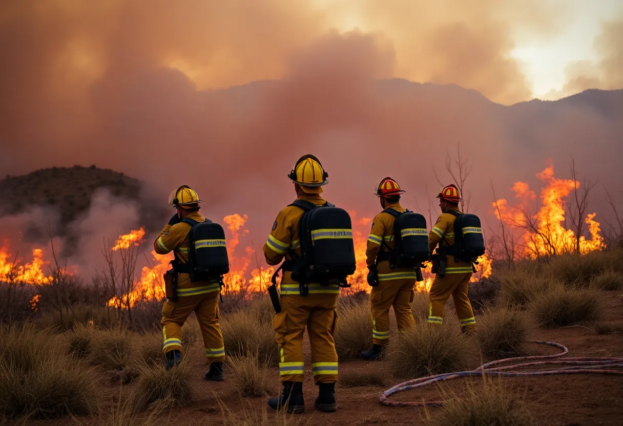 Firefighters working tirelessly to contain the Saturn Fire in San Diego County