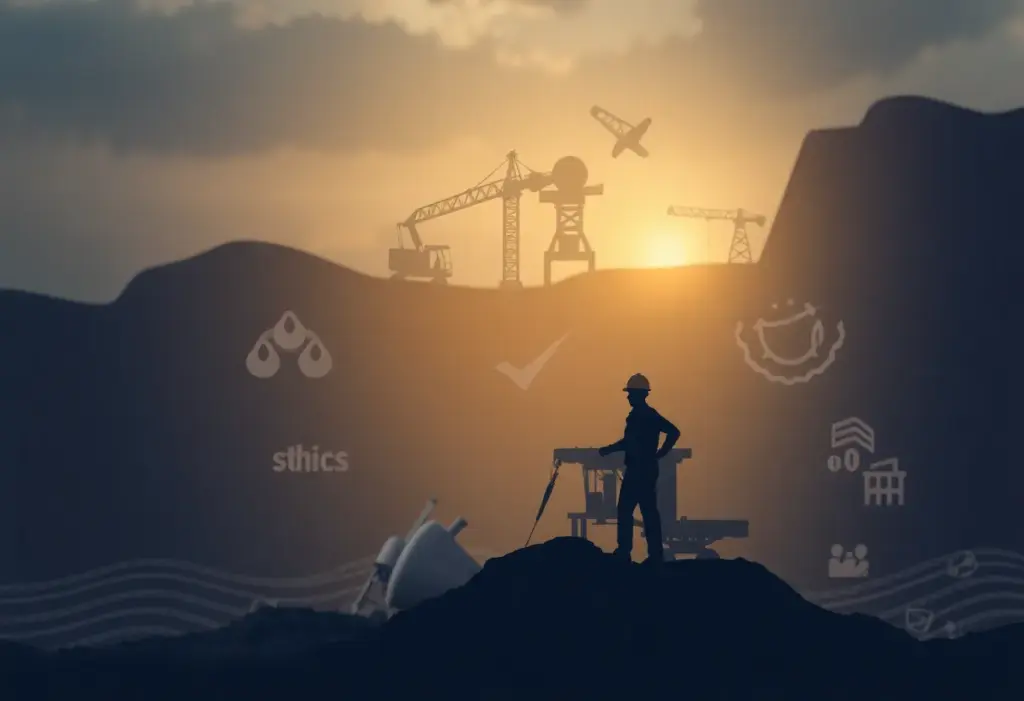 Graphic symbolizing corporate governance and safety in mining