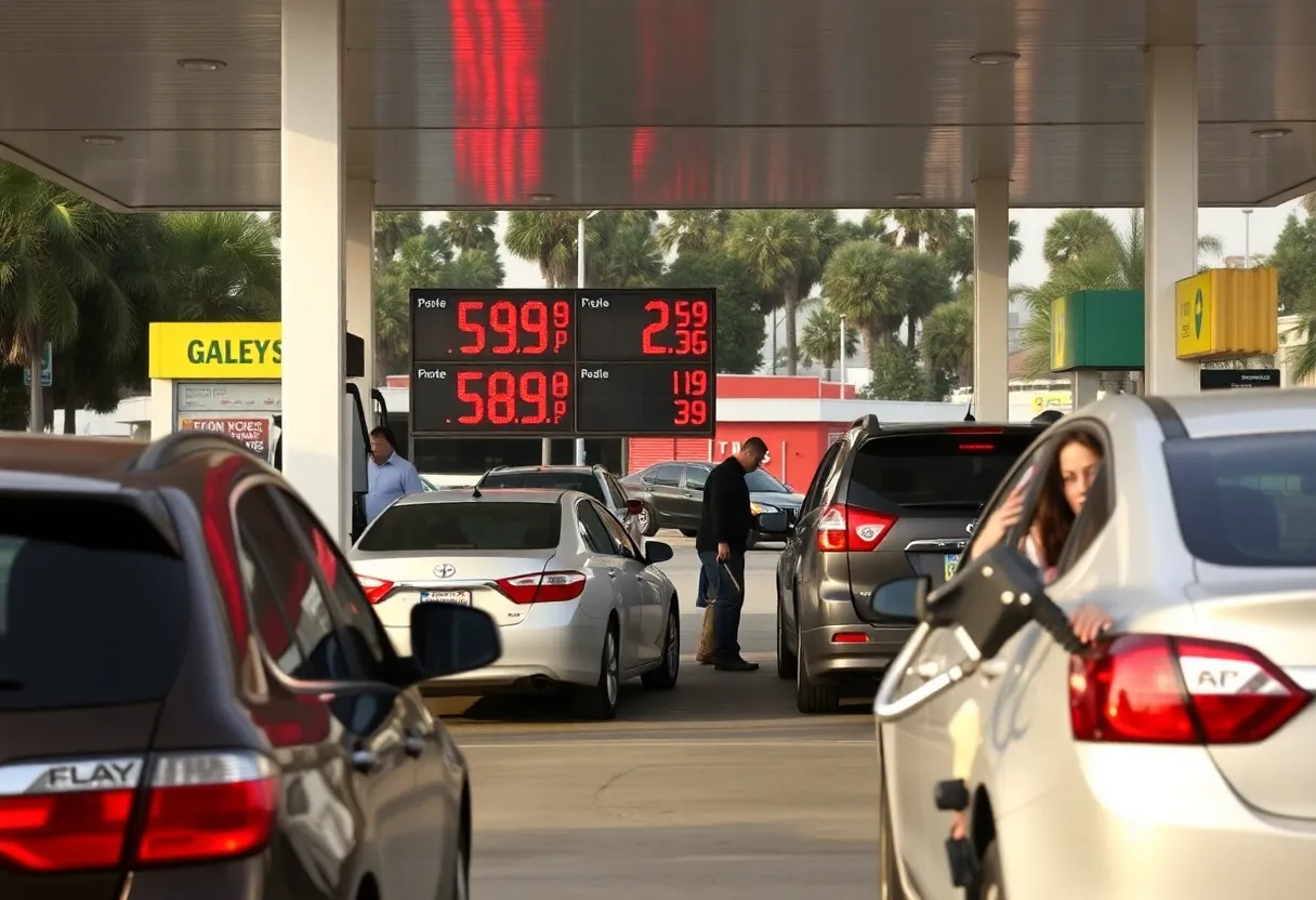 Refueling at an affordable gas station in San Diego