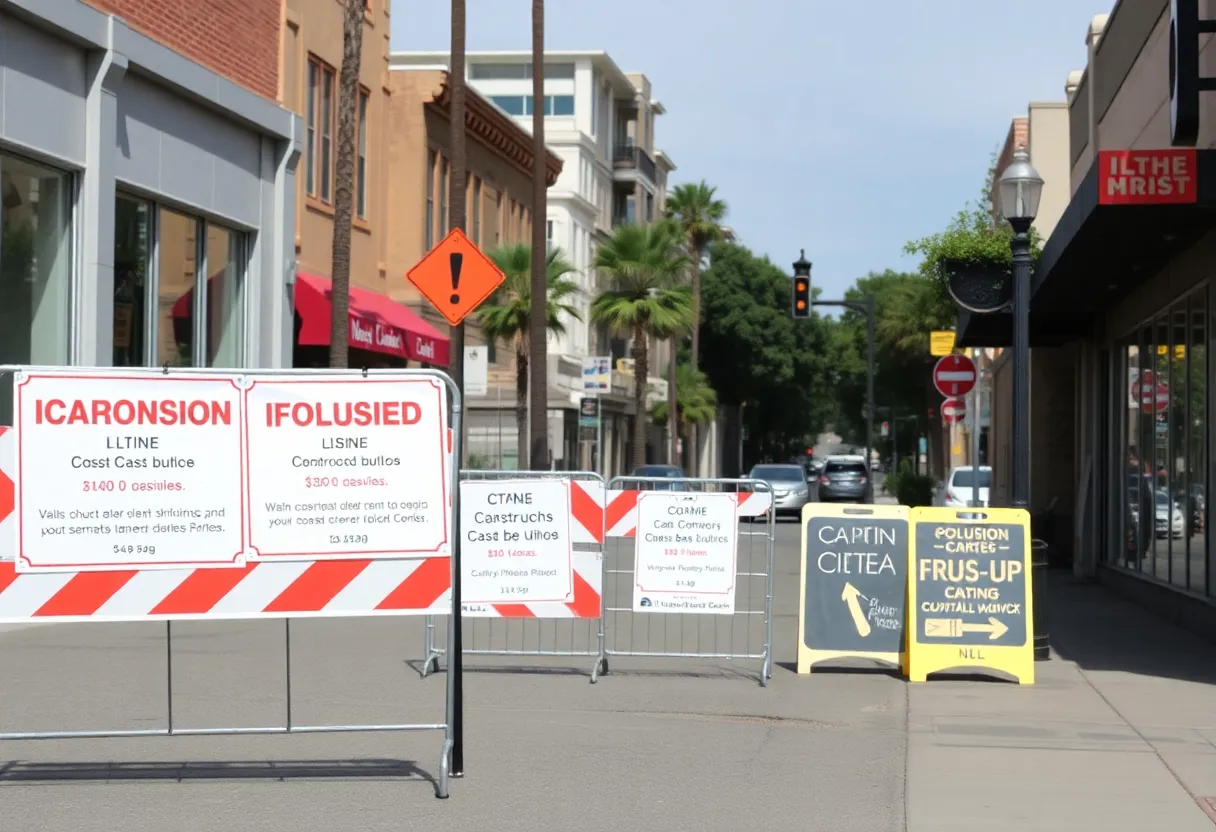 Construction barriers in Hillcrest affecting local businesses