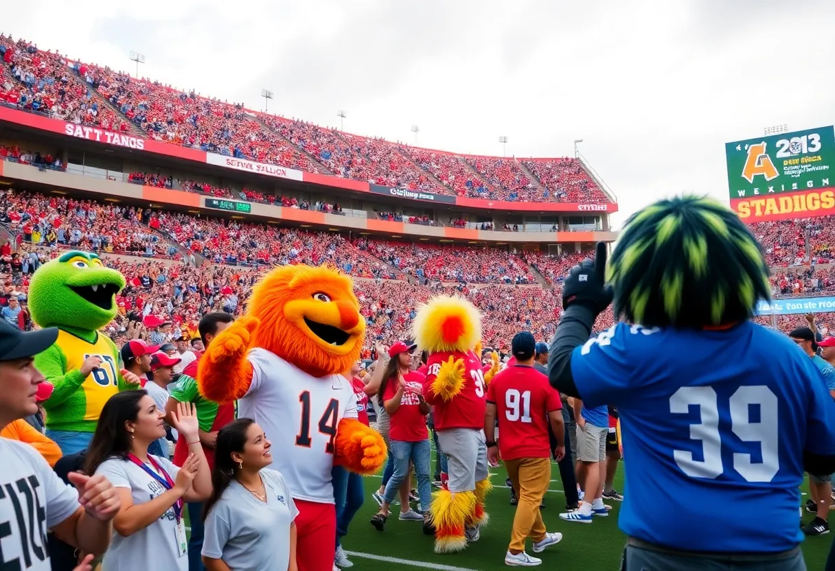 Excited fans at the January Holiday Bowl at Snapdragon Stadium in San Diego