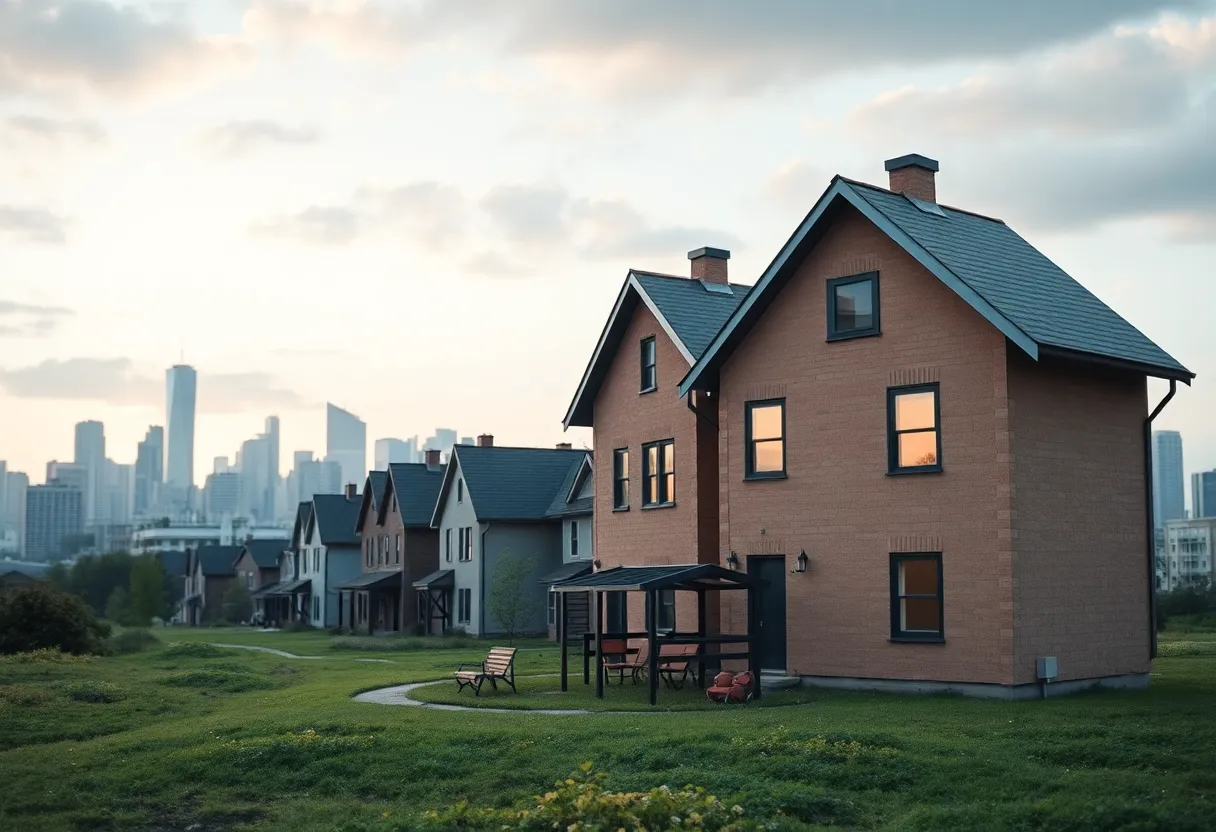 Community housing development representing the Housing First initiative