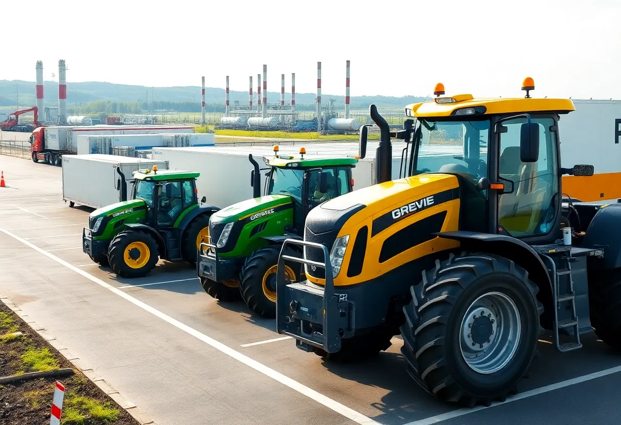 Hydrogen fuel cell tractors at Hyundai Translead facility