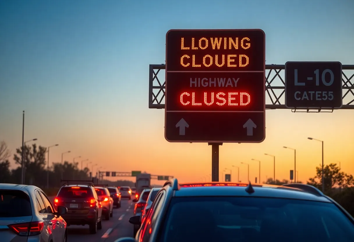 Traffic during I-5 highway closures in San Diego