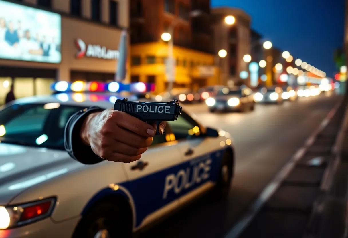 Police car at the scene of an incident in Coronado