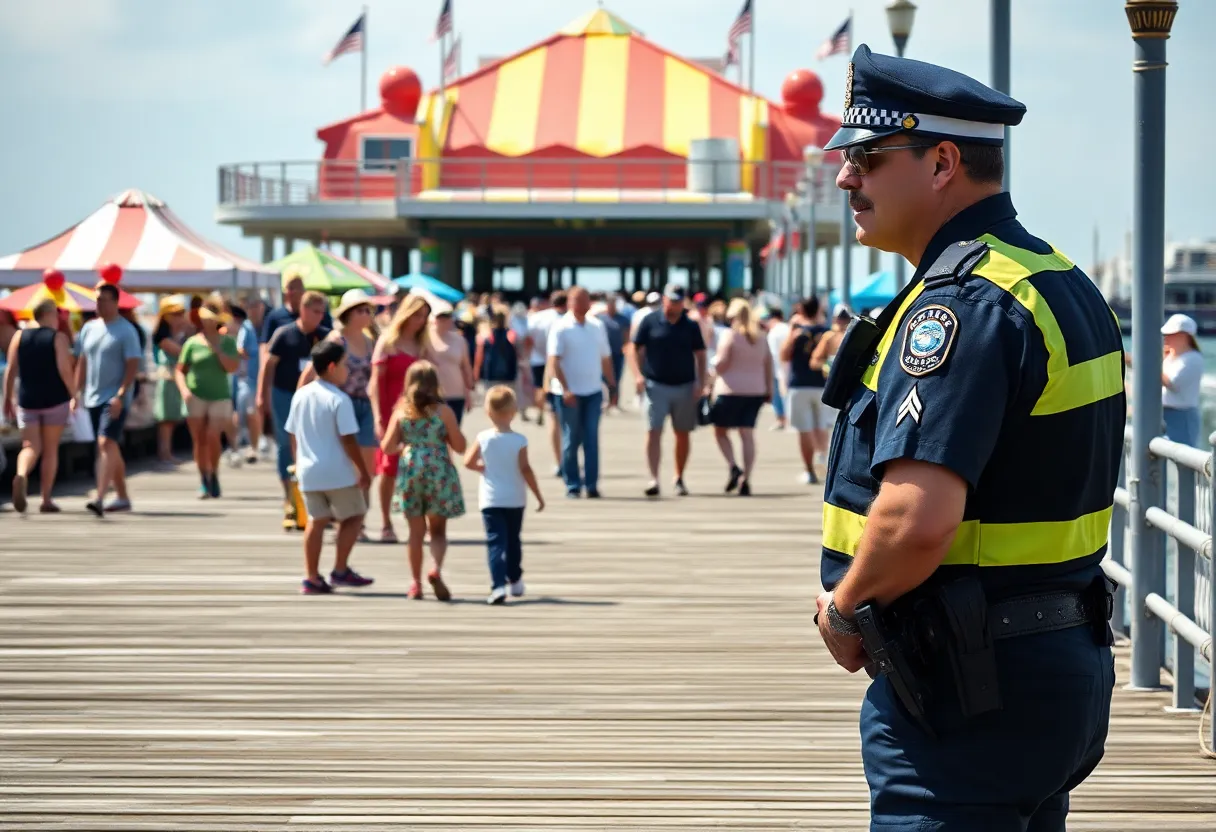 Scene of a community festival with law enforcement presence at Imperial Beach.