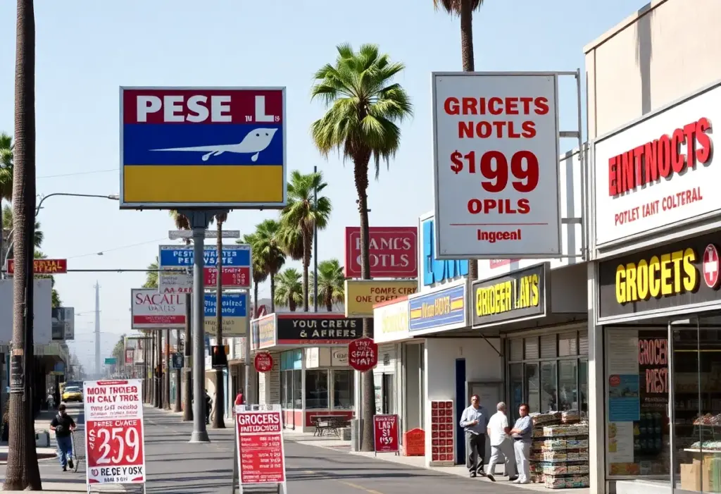Southern California street scene highlighting inflation effects