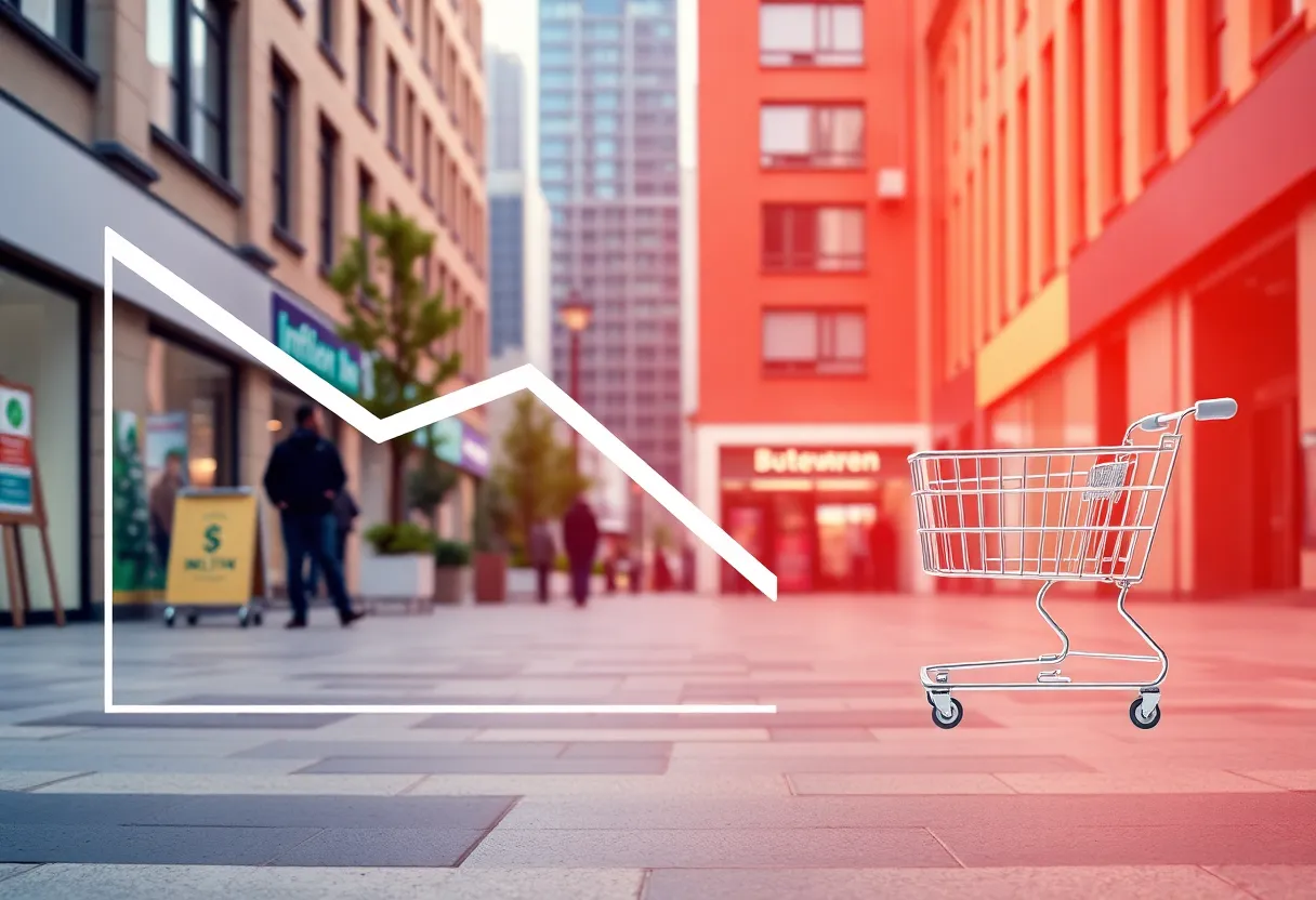 Graphical representation of inflation trends showing a downward trend.