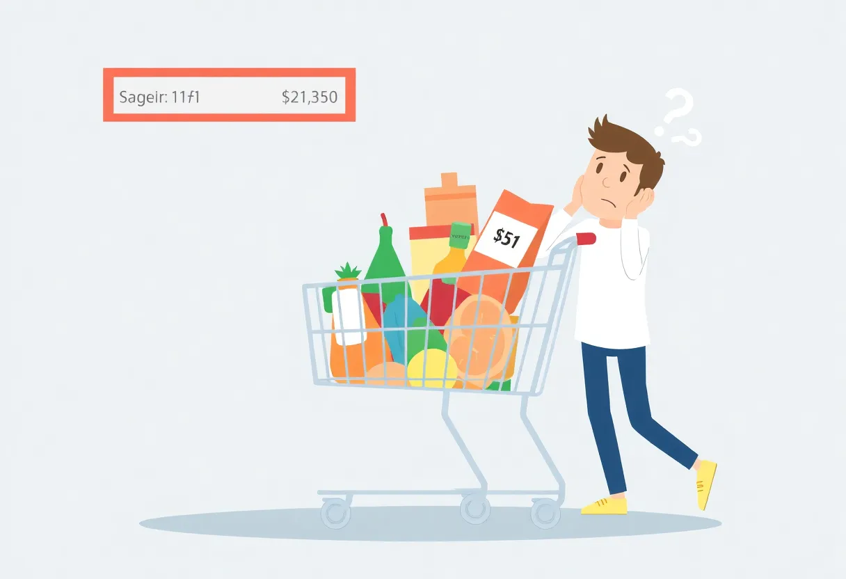Illustration of online shopping depicting pricing confusion
