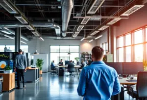 Dynamic office space showcasing leadership in manufacturing